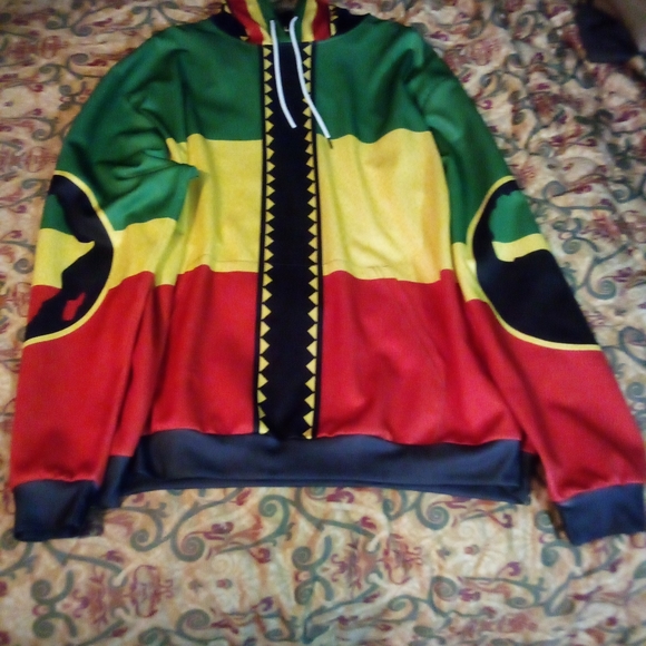 Men's Afrocentric Hoodie Jacket 2xlt Big & Tall - Picture 1 of 10